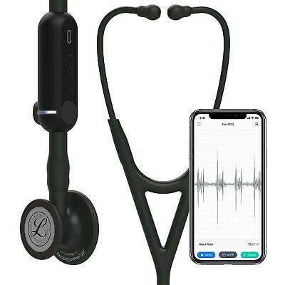 3M Littmann CORE Digital Stethoscope, Black Chestpiece, Tube, Stem and Headse...